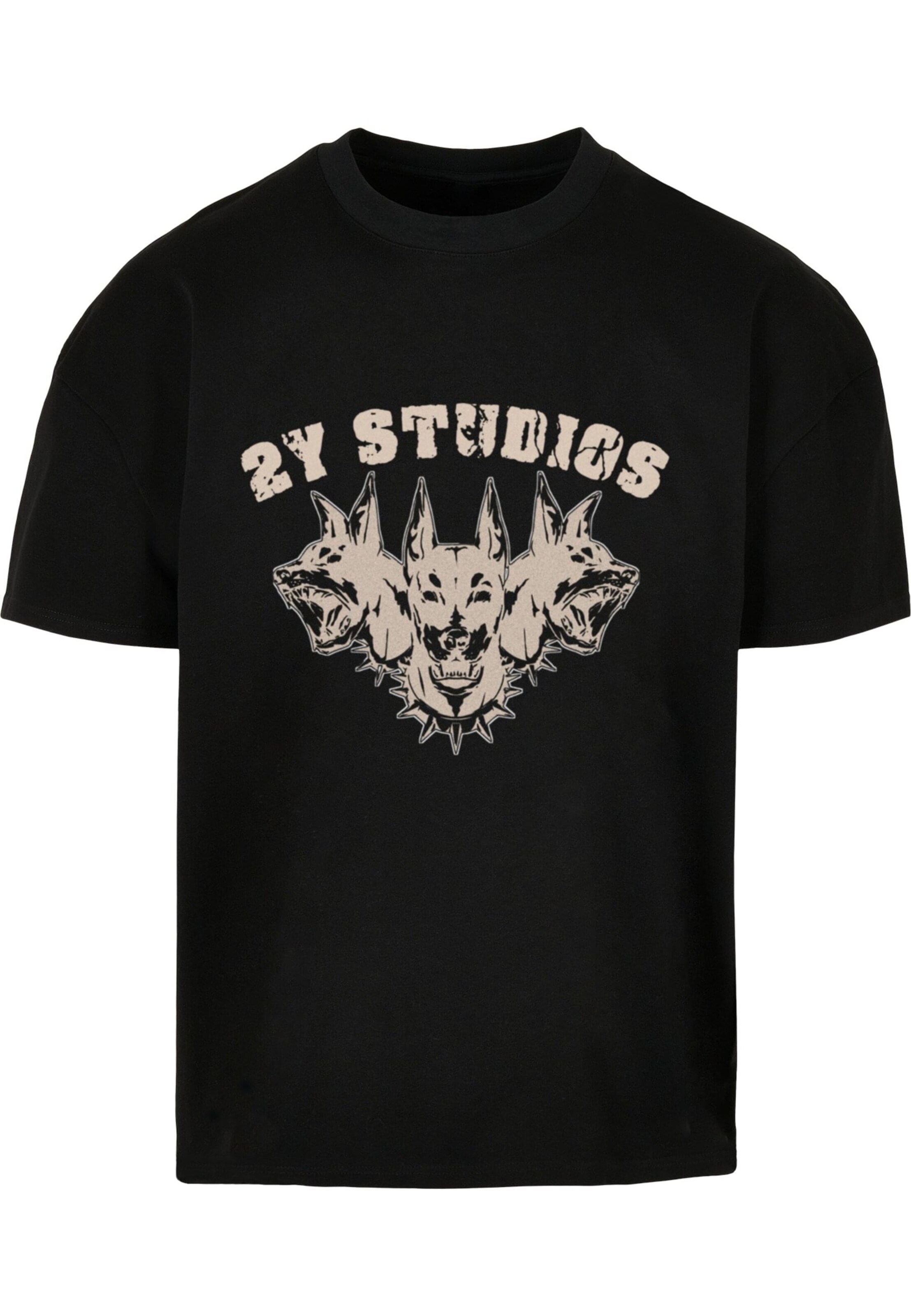 Maglietta 'Dobermann' di 2Y Studios in nero: frontale
