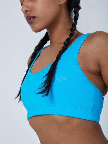 SPORTKIND Bustier Sport bh 'Wide Straps' in Blauw