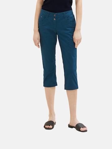 Coupe slim Pantalon TOM TAILOR en bleu : devant