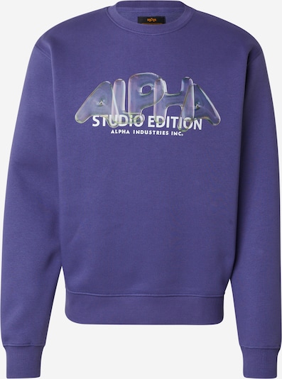 S dydžio Megztinis be užsegimo 'Studio Edition Vibe' iš ALPHA INDUSTRIES, spalva – tamsiai violetinė / balta, Prekių apžvalga