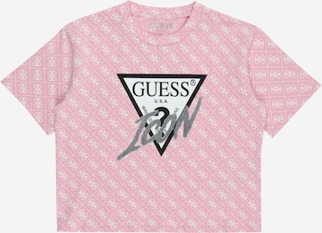 T-Shirt GUESS en rose : devant