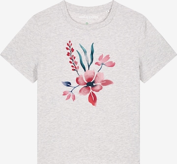 Watapparel Shirt ' Blume in Wasserfarbe' in Wit: voorkant