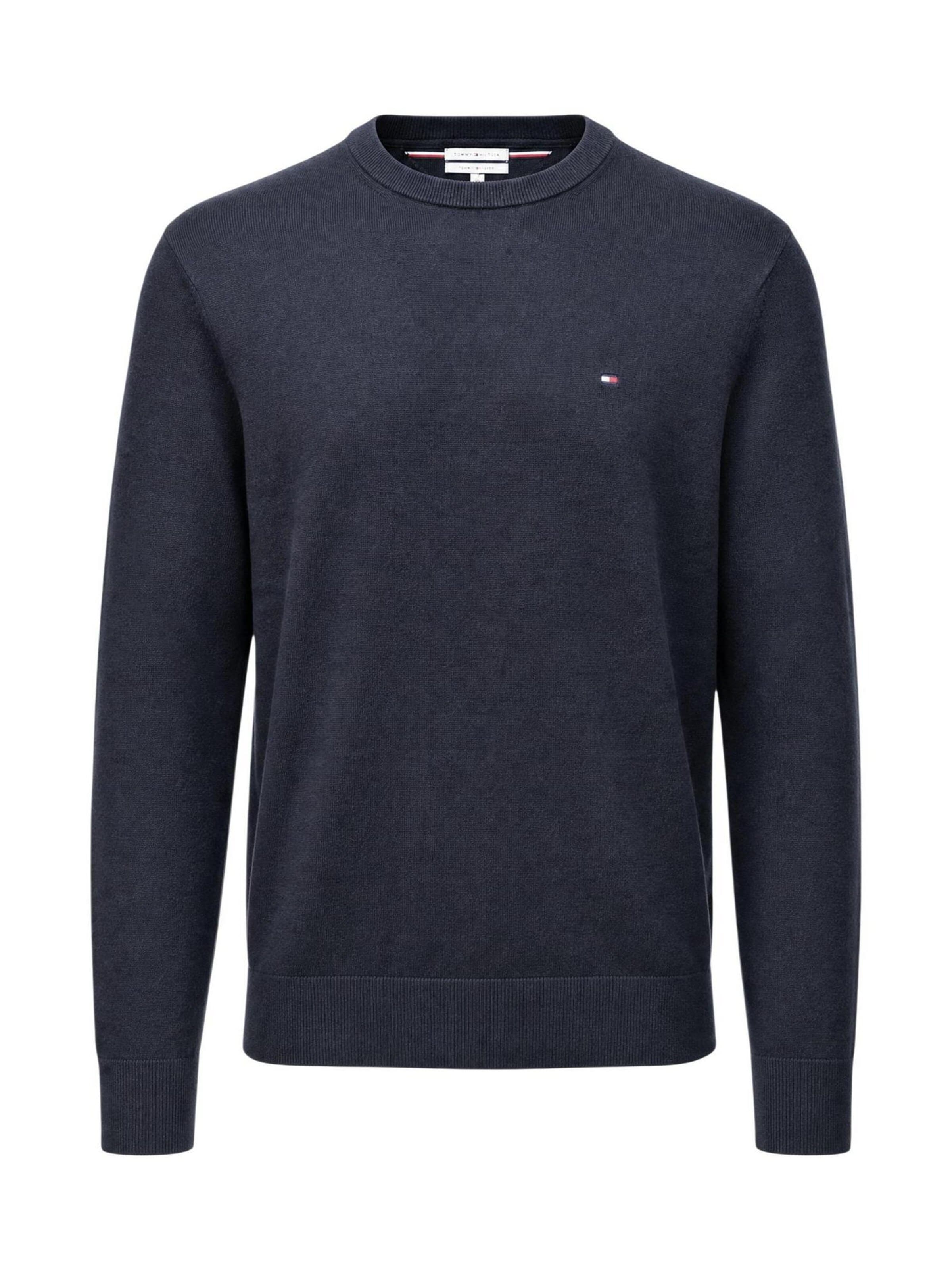 TOMMY HILFIGER Tricot 'PIMA ORG CTN CASHMERE MW0MW28046' in Zwart: voorkant