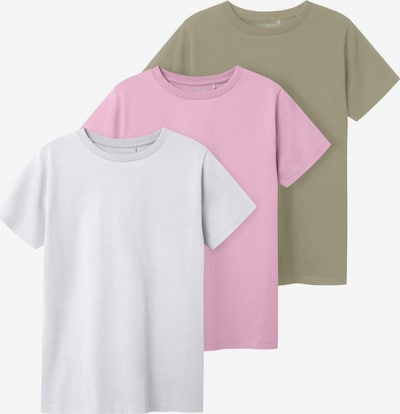 TWO SOON T-Krekls, krāsa - olīvzaļš / gaiši rozā / balts, Preces skats