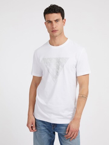 GUESS - Camiseta en blanco: frente