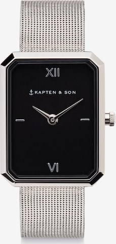 Kapten & Son Analoog horloge 'Grace Mesh' in Zilver: voorkant