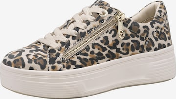 Baskets basses Tamaris en beige : devant