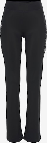 LASCANA ACTIVE Flared Athletic Pants in Black: front
