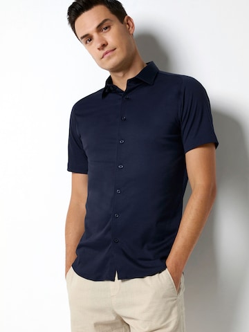 DESOTO Slim fit Zakelijk overhemd in Blauw: voorkant