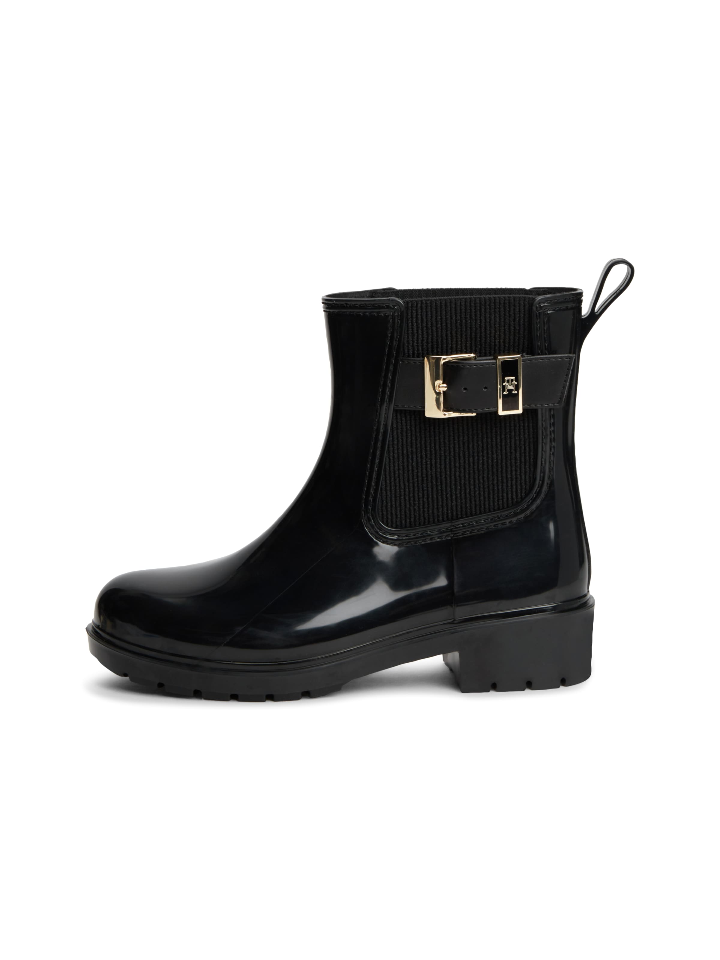 TOMMY HILFIGER - Botas de lluvia en negro: frente