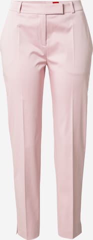 HUGO Red Regular Pleated Pants 'Hestima' in Pink: front