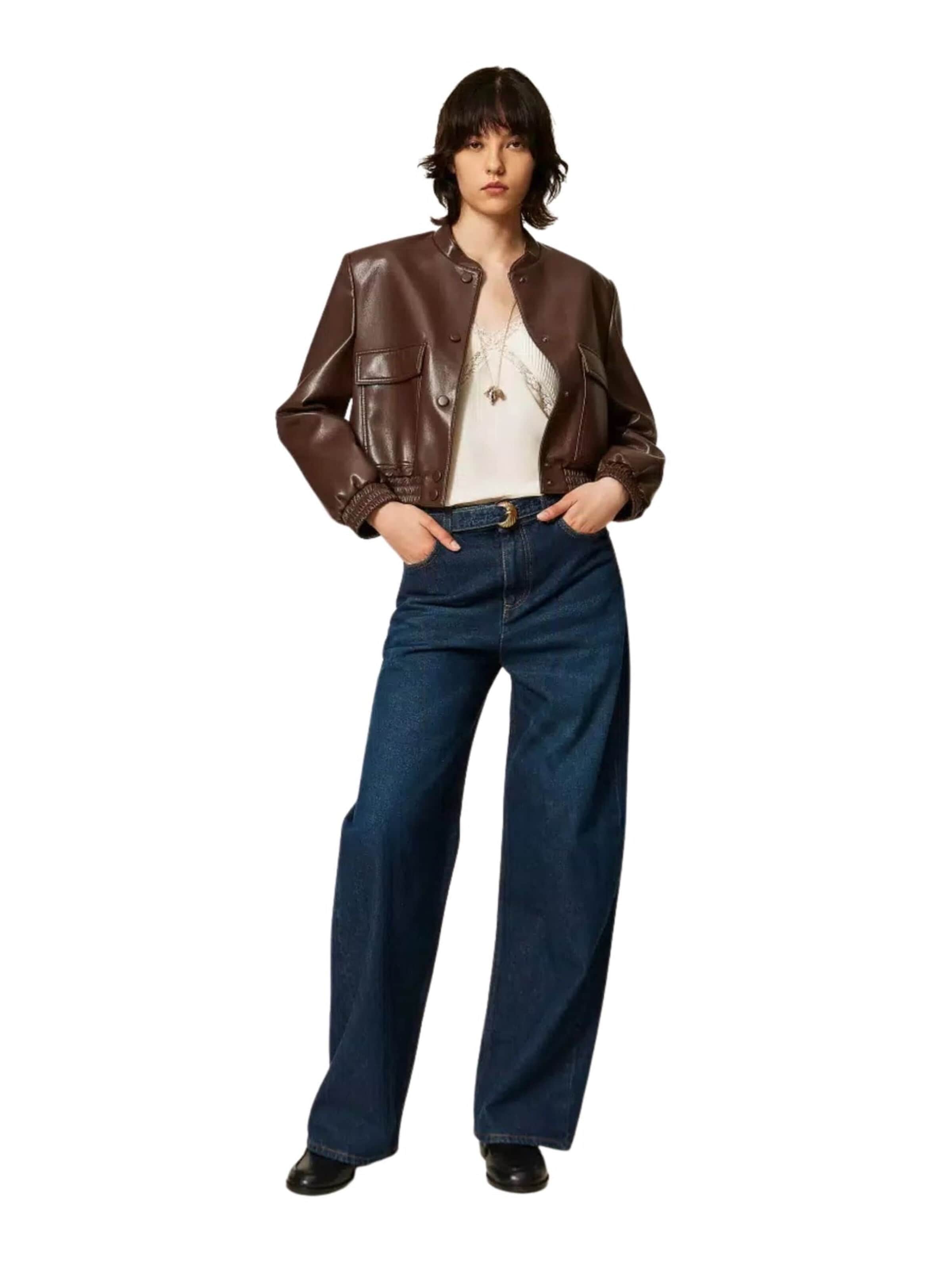 Twinset Jeans 'Barrel jeans with belt' i blå