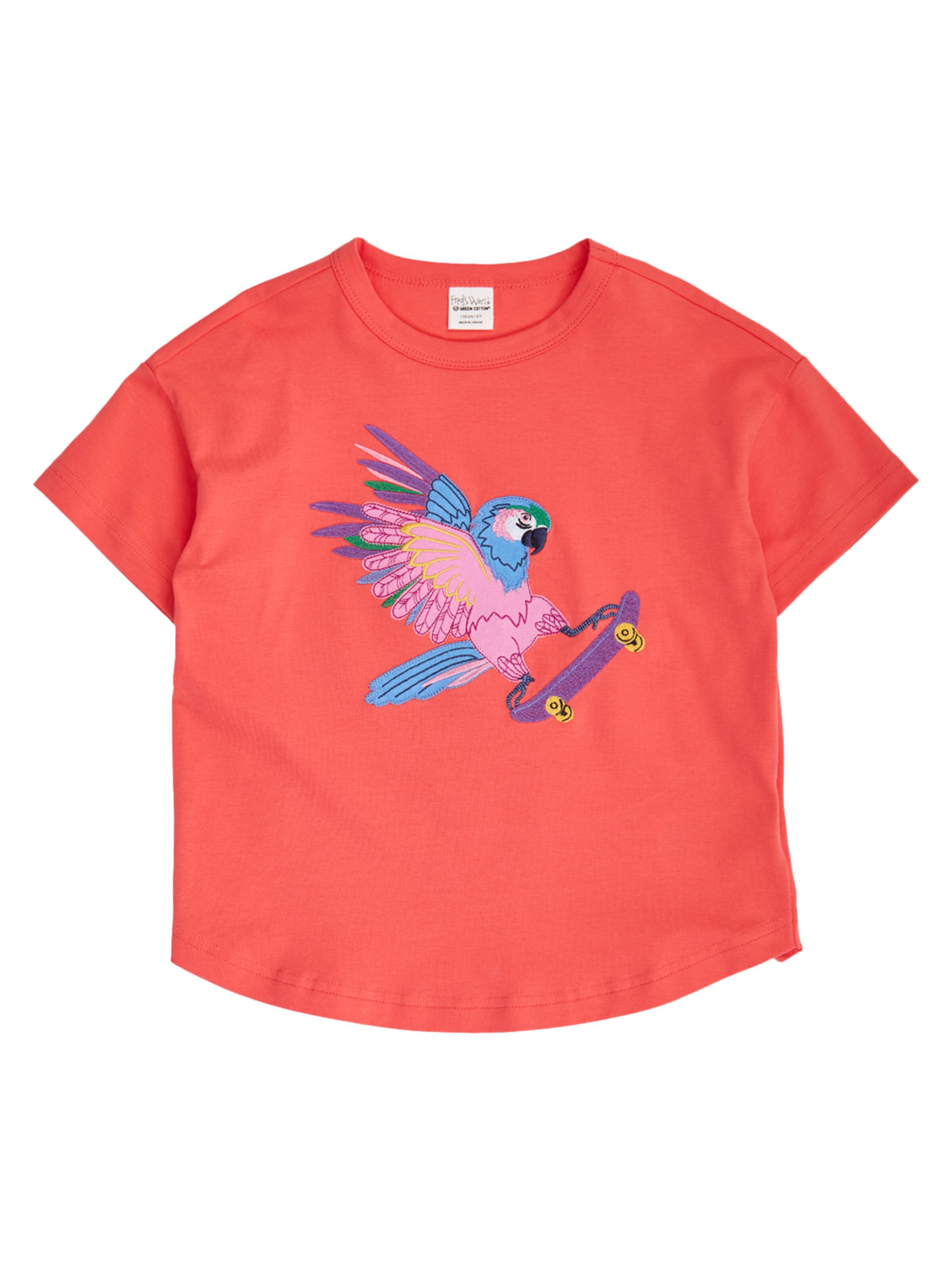 Maglietta ' Papagei ' di Fred's World by GREEN COTTON in rosso: frontale