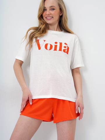 Trend Alaçatı Stili Ταγέρ με παντελόνι σε πορτοκαλί