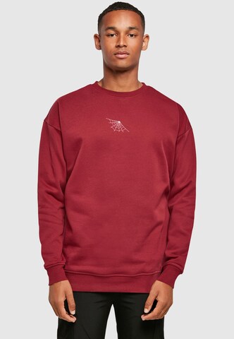 Merchcode Sweatshirt 'Halloween - Spider' in Rot: Vorderseite