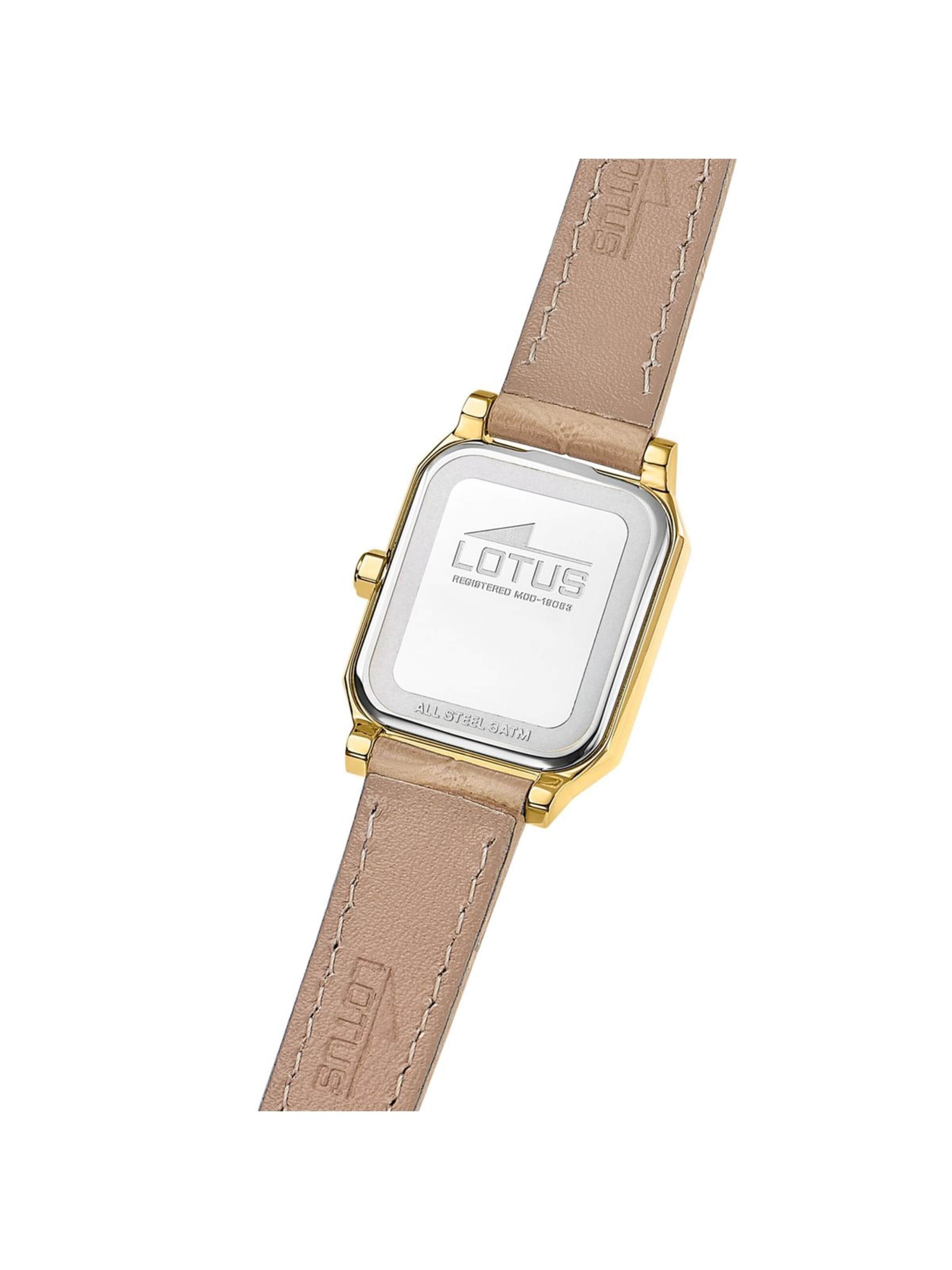 Lotus Analoog horloge in Goud