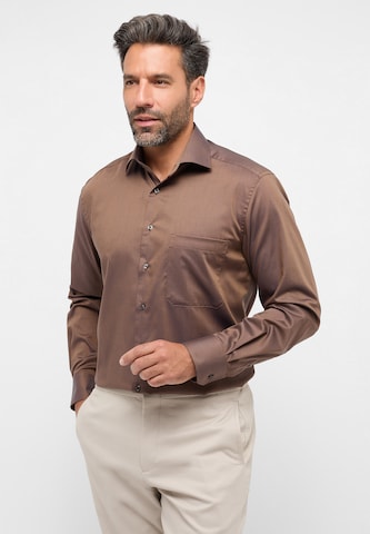 ETERNA Comfort fit Zakelijk overhemd in Bruin: voorkant