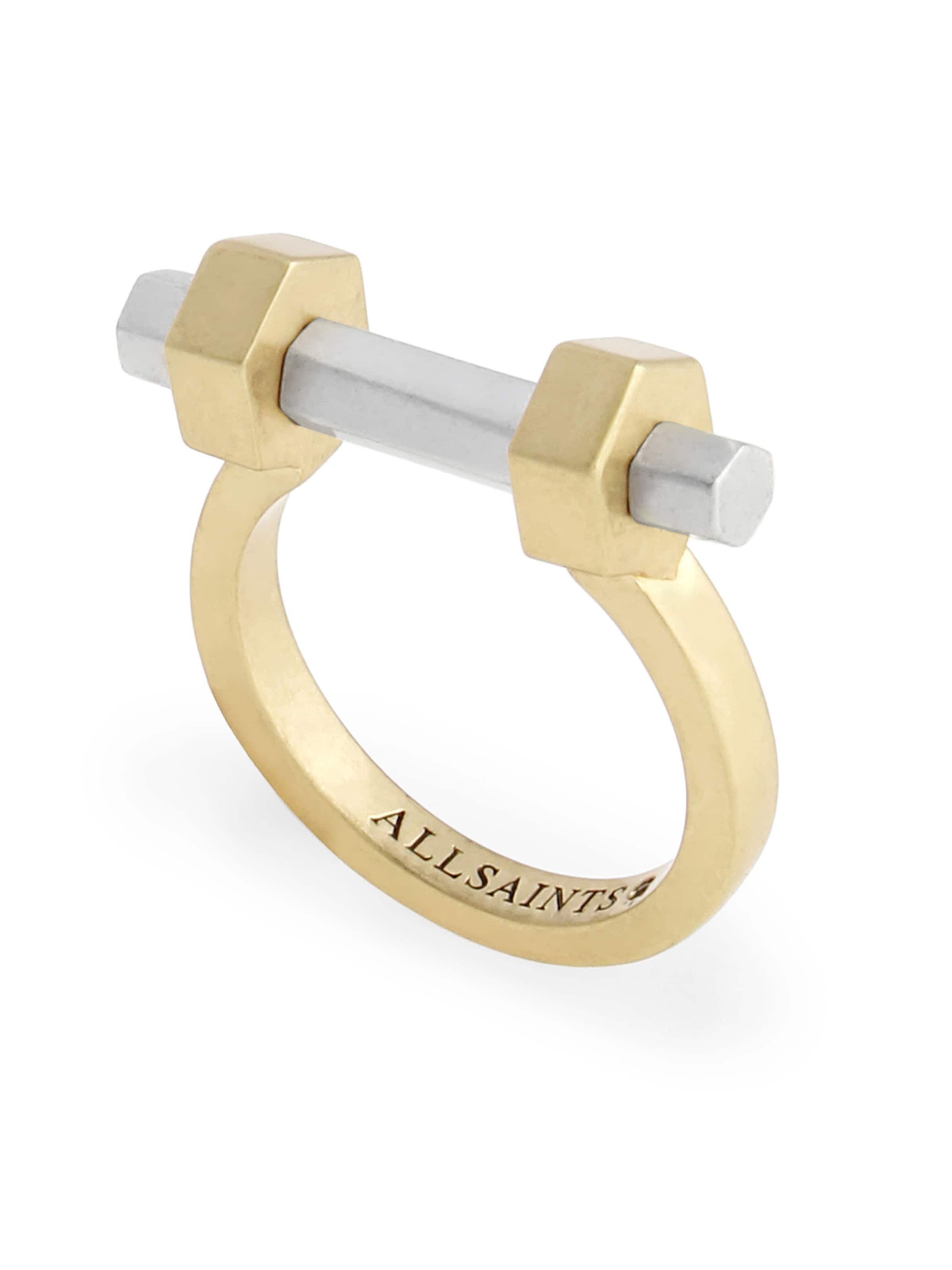 AllSaints - Pendientes 'Maeve Bolt' en oro