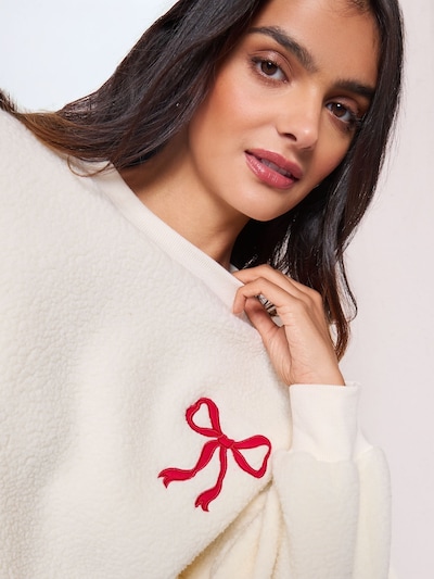 Friends Like These Sweatshirt in rot / eierschale, Produktansicht