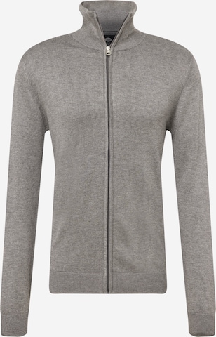 Petrol Industries Knit Cardigan in Grey: front