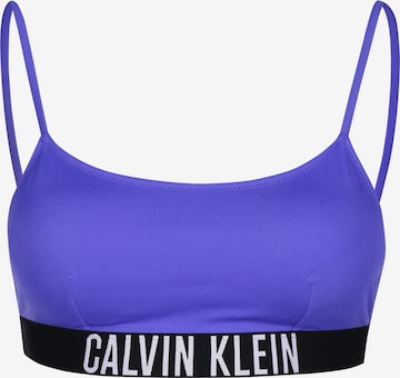 Calvin Klein Swimwear Regular Bikini Top in Blue: front