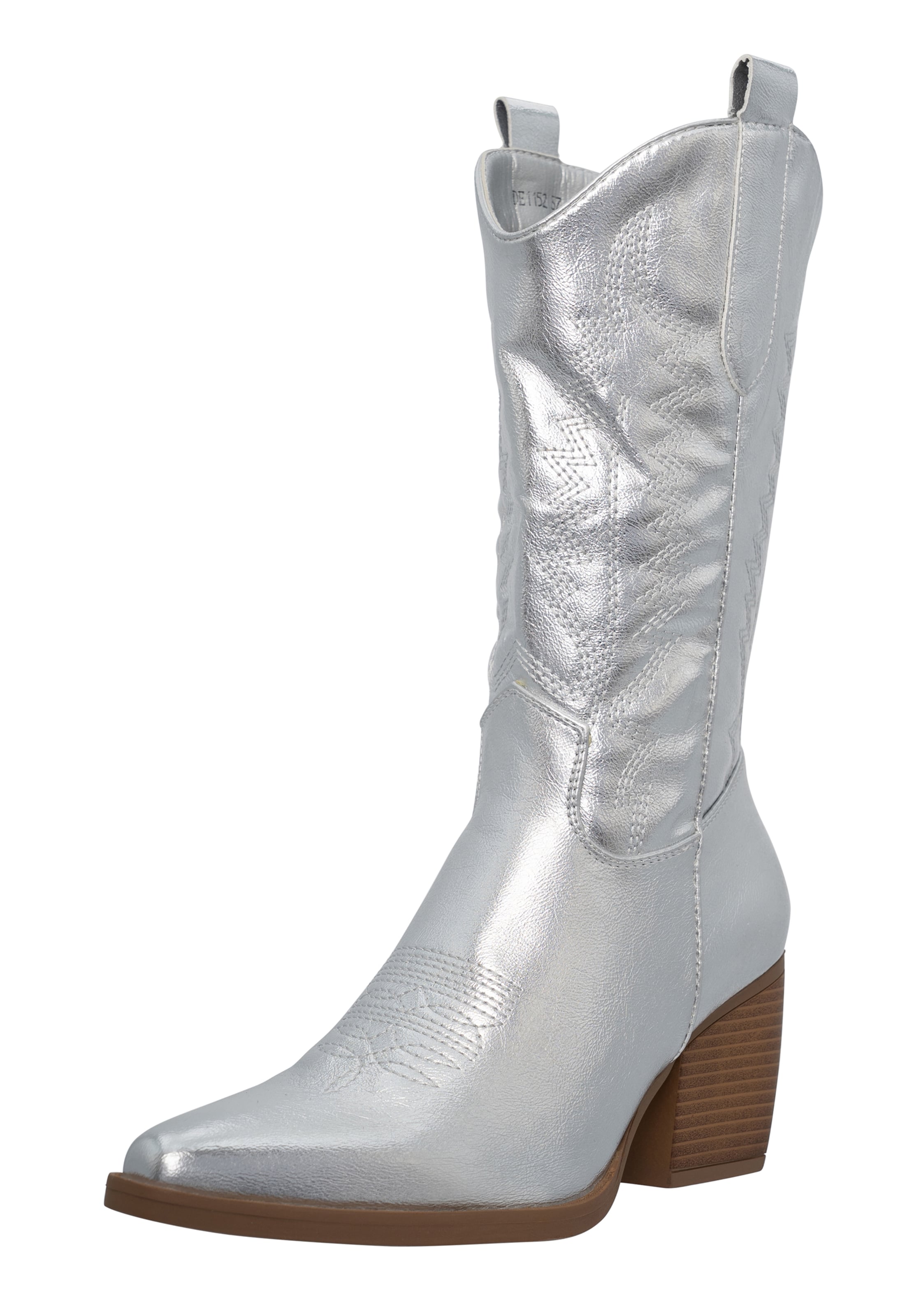 Stivale da cowboy di Elara in argento: frontale