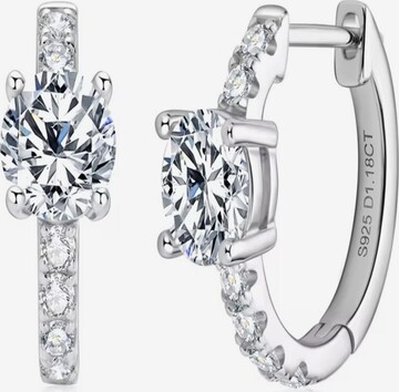 ROUGEMONT Jewellery Ohrringe 'Luxuriöse Moissanit Creolen' in Silber: Vorderseite