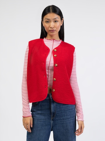 BROKE + SCHÖN Strickweste in Rot: Vorderseite
