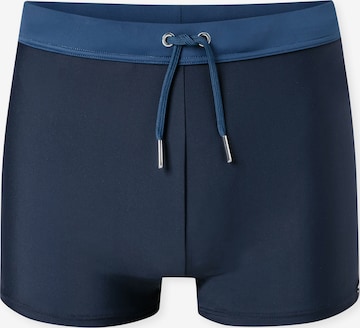 SCHIESSER Boxer-Badehose ' Ocean Swim ' in Blau: Vorderseite