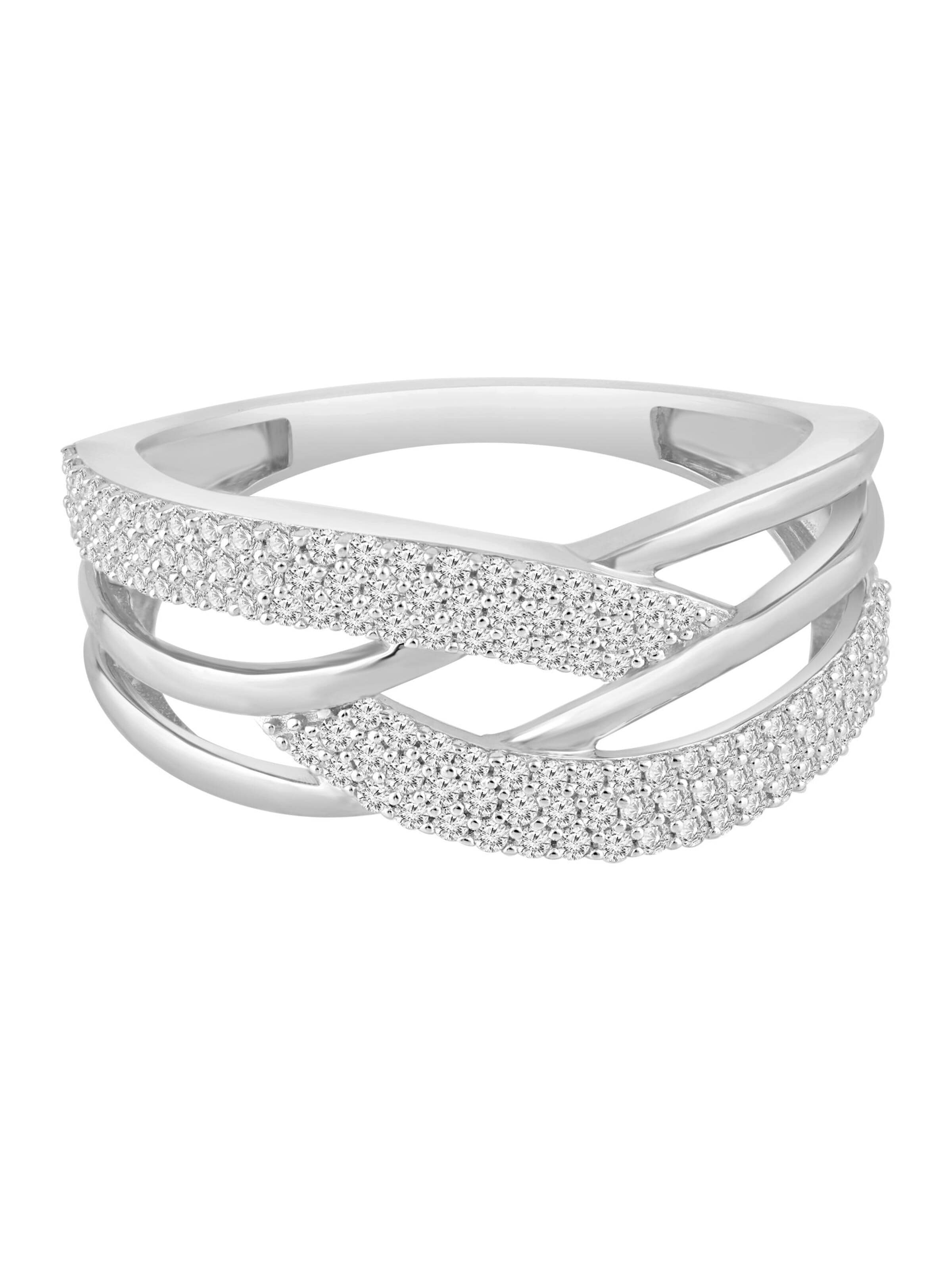 Diamant Exquis Ring 'Ring aus 375 Weißgold mit Diamant' in Silver: front