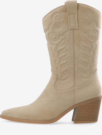 Bianco - Botas camperas 'Cora' en beige: frente