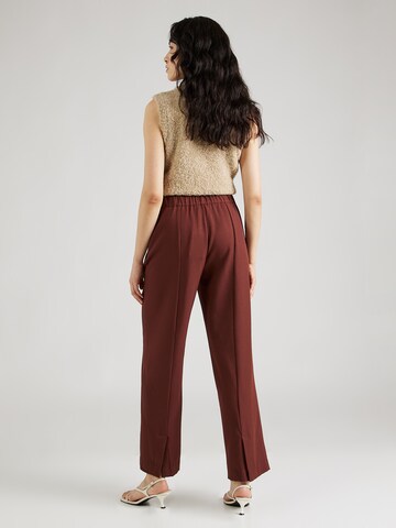 modström Loose fit Trousers with creases 'Homer' in Brown