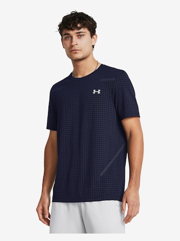 UNDER ARMOUR Performance Shirt 'Seamless Grid' in Blue: front