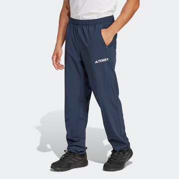 ADIDAS TERREX Slim fit Outdoor Pants in Blue: front