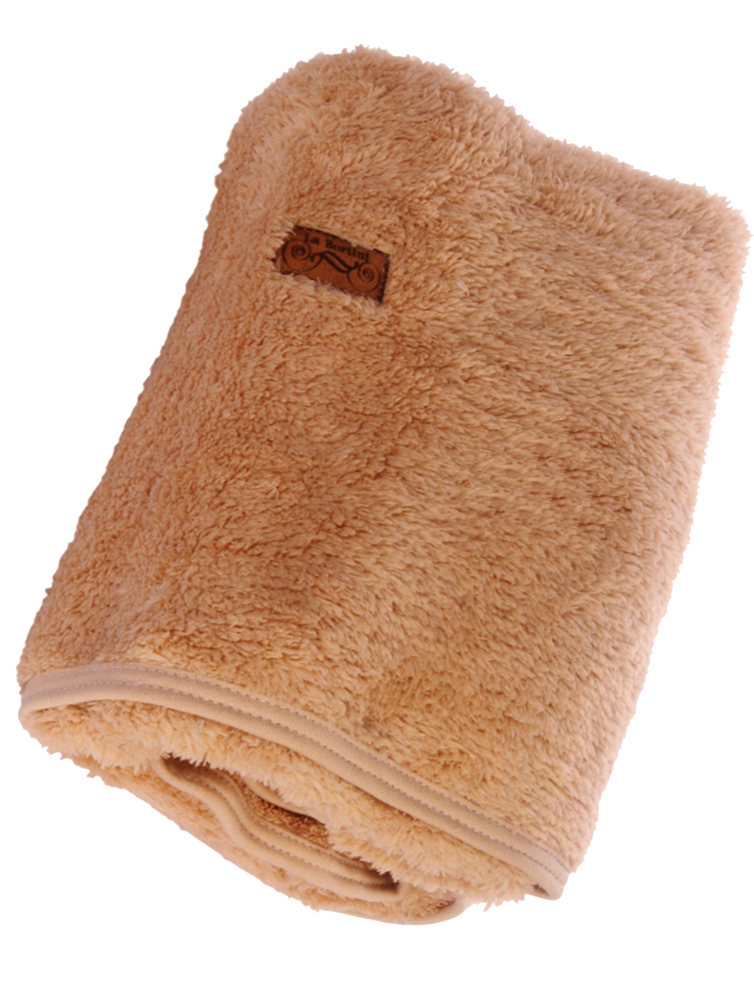 La Bortini Baby Blanket in Beige: front