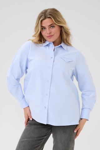 KAFFE CURVE Blouse 'Osina' in Blauw: voorkant