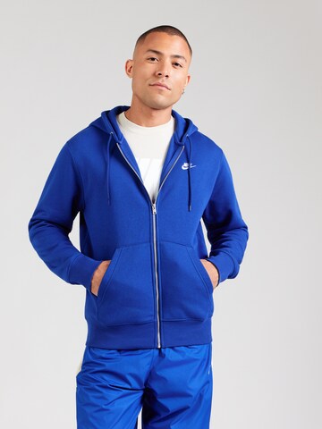 Nike Sportswear - Sudadera con cremallera 'CLUB' en azul: frente
