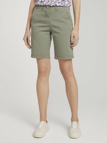 TOM TAILOR Loose fit Chino Pants in Green: front