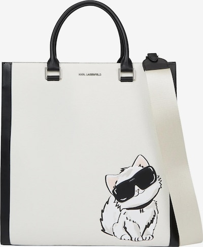 One Size dydžio Rankinė 'Ikon Choupette' iš Karl Lagerfeld, spalva – juoda / balta, Prekių apžvalga