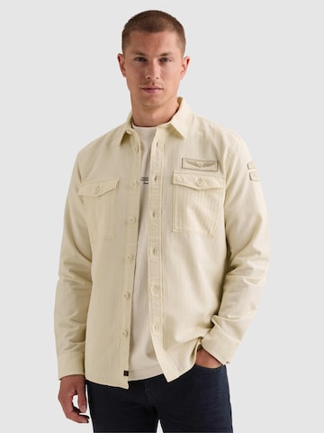 PME Legend Overhemd 'Shirt in 100% cotton with chest pockets and badge' in Beige: voorkant