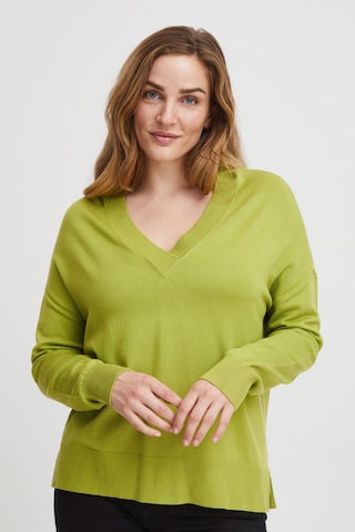 Fransa Sweater 'Blume' in Green: front