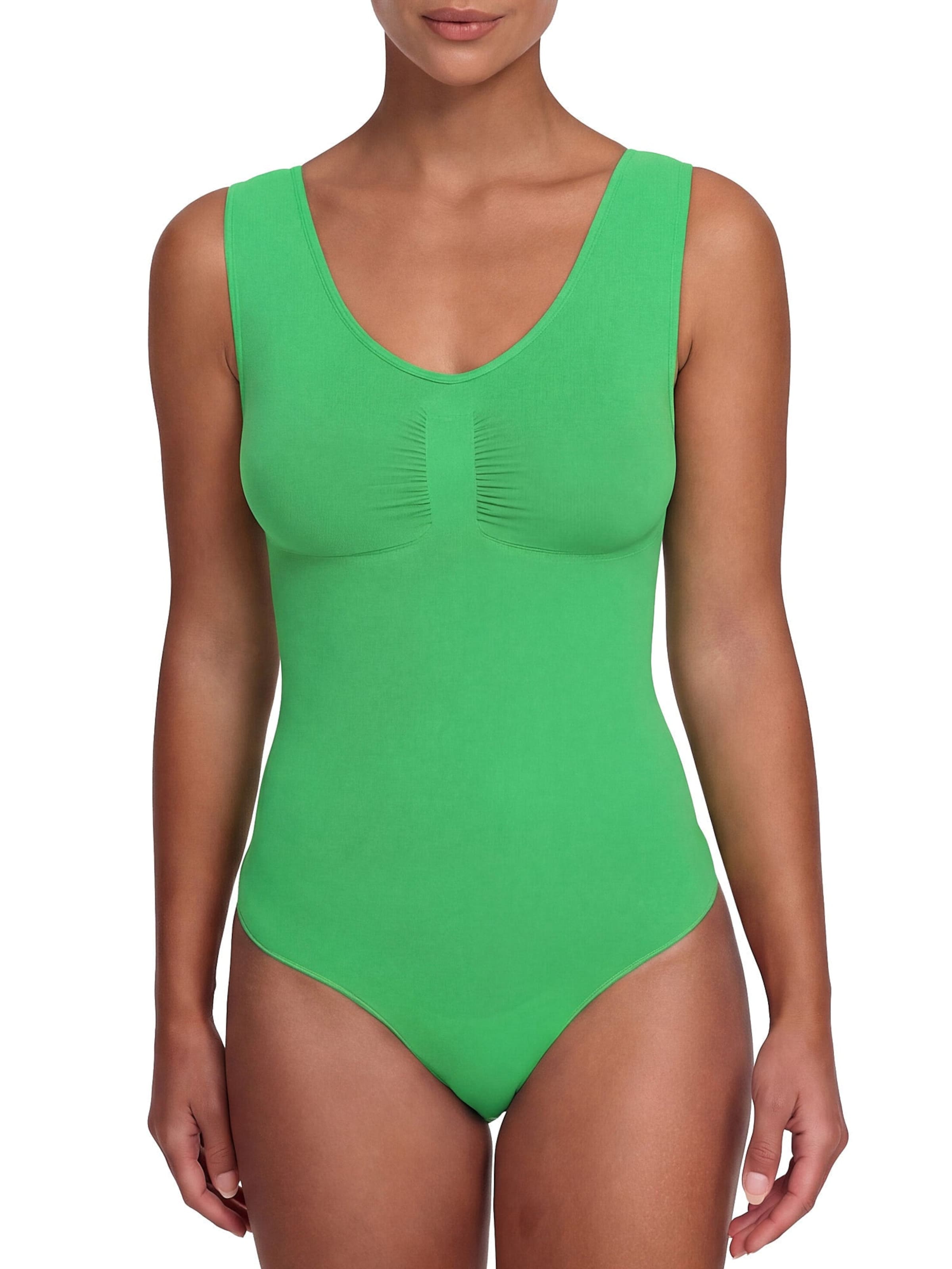 cfab (formerly creamy fabrics) Shaping Bodysuit 'Tank Bodysuit Sculpting Shapewear mit Slip' in Green: front