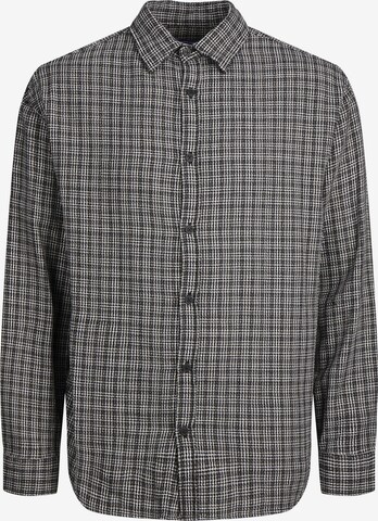 JACK & JONES Comfort fit Button Up Shirt in Black: front