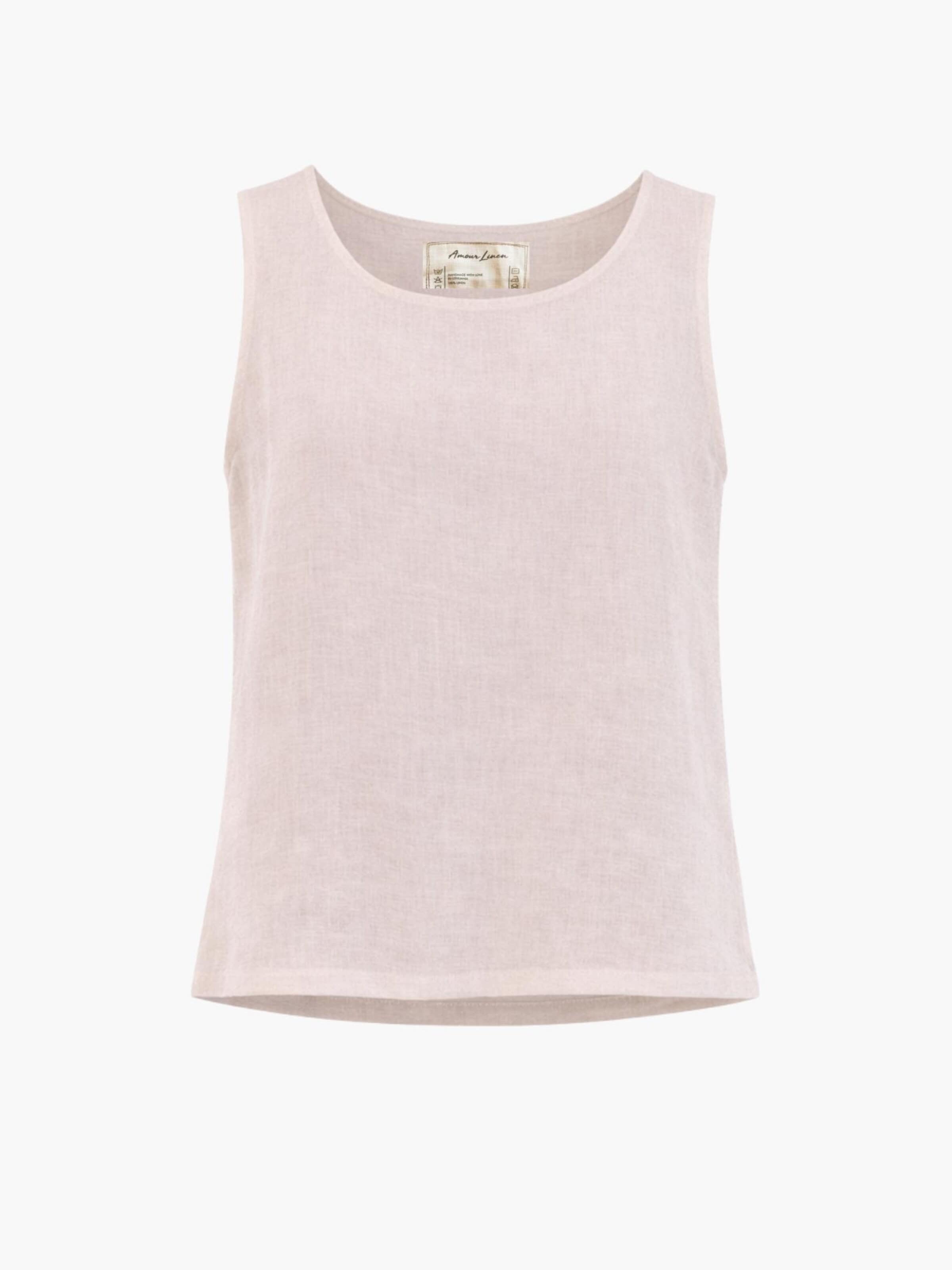 AmourLinen Top 'Colette' in Beige: front