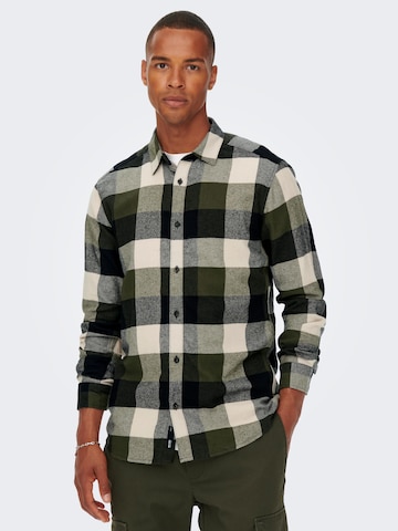 Only & Sons - Ajuste estrecho Camisa 'Gudmund' en verde