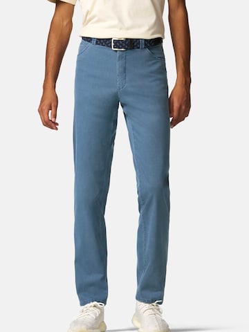 MEYER Regular Chino Pants 'Dublin' in Blue: front