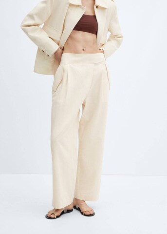 MANGO Wide Leg Housut 'mule' värissä beige