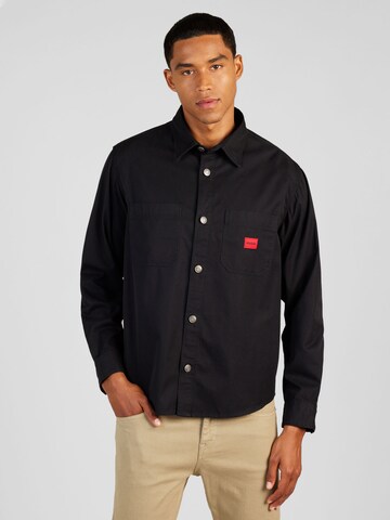 HUGO Comfort fit Button Up Shirt 'Erato' in Black: front