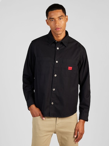 HUGO Red - Ajuste confortable Camisa 'Erato' en negro: frente