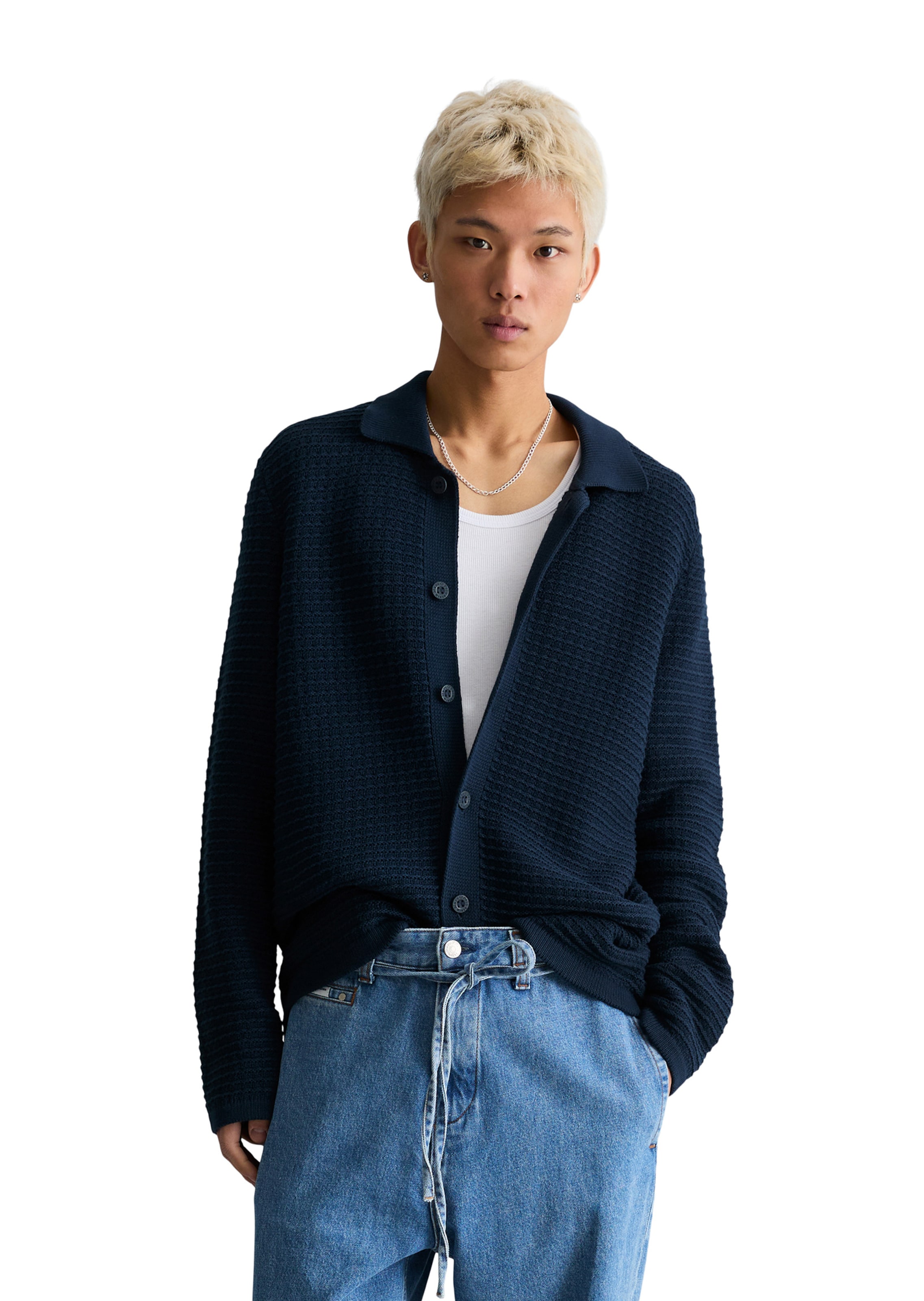 Marc O'Polo DENIM Strickjacke in Blau: Vorderseite